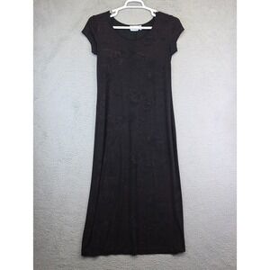 Jody California Dress Womens L‎ Black Maxi Rose Floral Whimsigoth Y2K Romantic